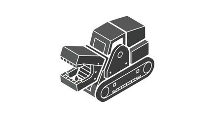 Illustration of a Bulldozer Machine Vehicle. © Faiz