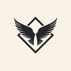 Fototapeta premium Wings graphic design in black and white with geometric shape 