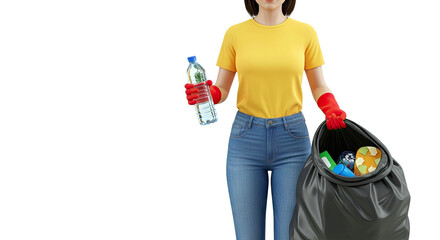 Person collecting trash for recycling
