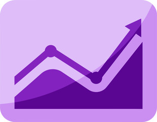 Stunning purple graph with upward trend arrow