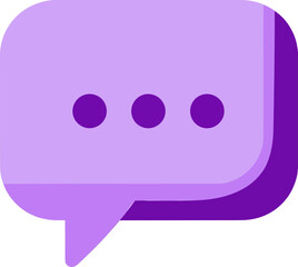 Vibrant purple speech bubble with three dots for chat or messaging