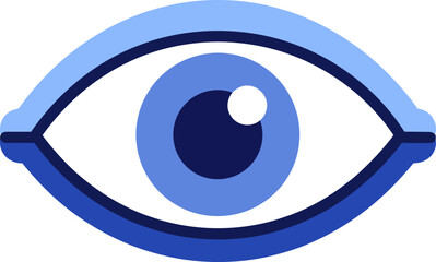 Stunning blue eye icon with vibrant colors and modern design