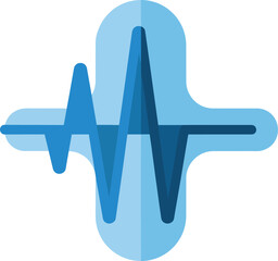 Modern medical ECG heartbeat symbol in blue