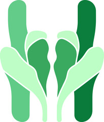 Abstract Green Organic Shapes Plant Vector Graphic Illustration