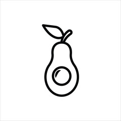 Avocado icon. Avocado fruits vector illustration for web design. Isolated on white background.