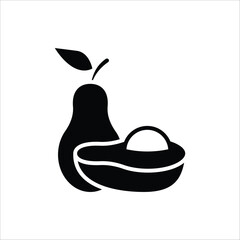 Avocado icon. Avocado fruits vector illustration for web design. Isolated on white background.