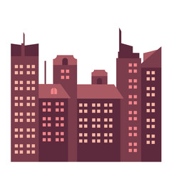 Flat Vector Urban City Skyline