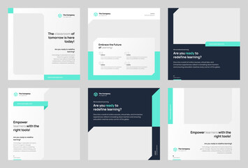 Obraz premium Education and E-Learning Social Media Banner Template with Modern School and Technology Concept