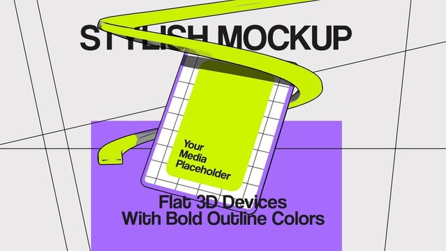 Flat 3D Mockup Reveal - Tablet