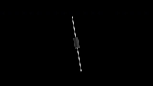 Schottky Diode Rotating on a Transparent Background. Seamless Loop. 4K