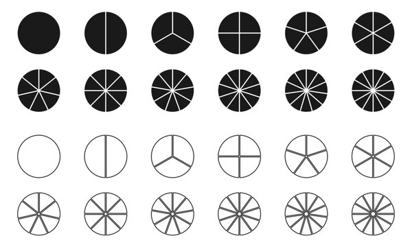 circle segment from to 12, vector illustration isolated on white background.