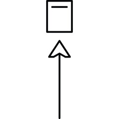 Obraz premium Minimalist Upward Arrow with Square Icon for Navigation, Directional Guidance, and UI Elements