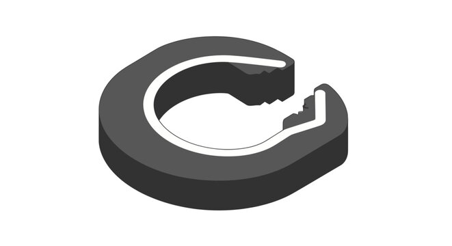 Black Metal C Clip Closeup View.