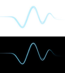 Neon Blue Sine Wave Light &ndash; Glowing Abstract Energy Line on Black Background