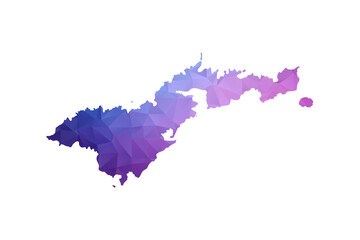 American Samoa Map - Polygon Style Vector Illustration in Blue and Purple Gradient, Low Poly Geometric Design, Isolated on White Background, Ideal for Infographics and Learning Materials. © Whatever