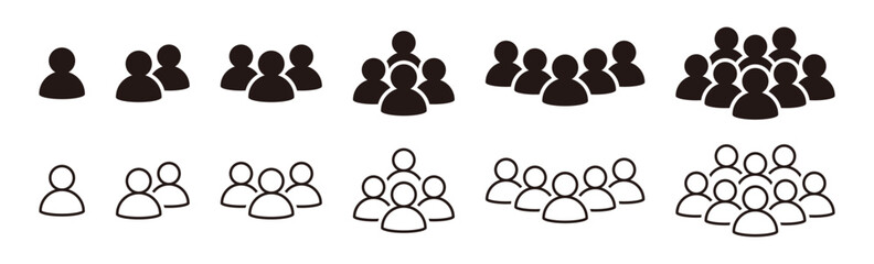 People group icon set &ndash; Business user silhouettes

