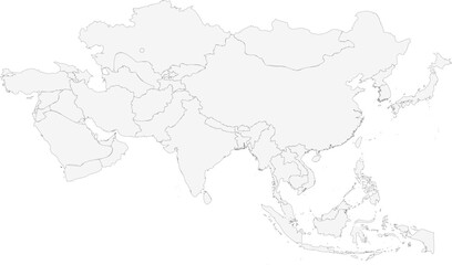 Fototapeta premium Asia map high quality vector 
