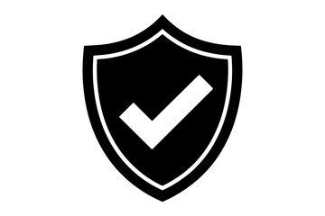 sleek vector shield design with a distinctive checkmark symbol indicating security and assurance.