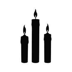 Obraz premium easter candles silhouette vector illustration, Silhouette of three candles with flames, elegant vector illustration for various designs