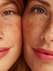 close up portrait of a mother and daughter
