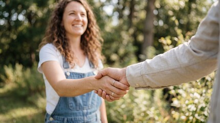Young couple holding hands in the park