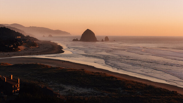 sunset at cannon beach