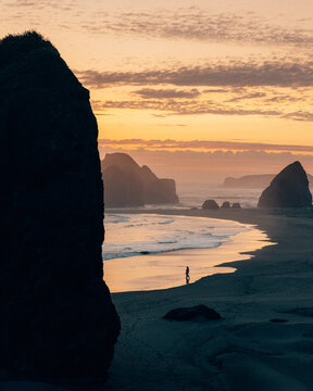 sunset on the oregon coast