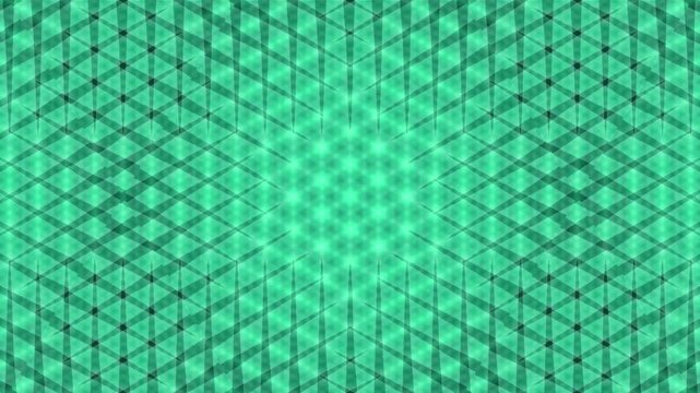 A vibrant green and black plaid pattern radiates outward from a bright center, creating a dynamic visual effect with intersecting lines and shapes