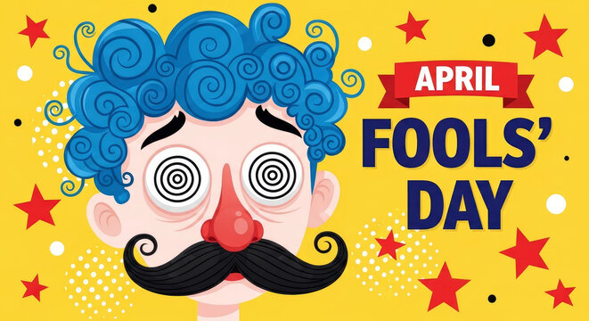 April fools' day cartoon illustration