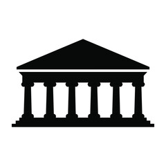 Fototapeta premium Classic ancient temple with columns on white background