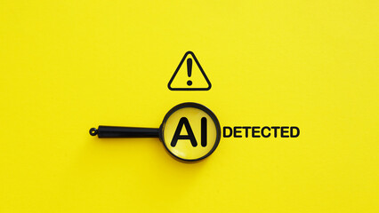 AI Generated Content Detection Concept, Identifying Artificial Intelligence Text and Images, Authenticity Verification and Plagiarism Checking in Digital Content