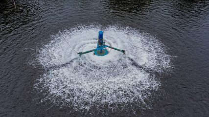 Water treatment turbines in water sources.