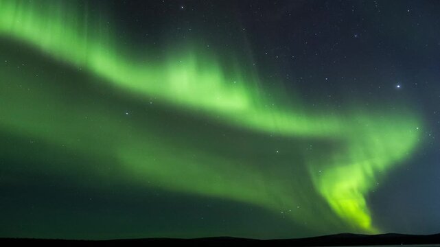 aurora borealis northen light in sweden, Kiruna, over Arctic circle