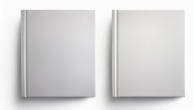 two blank white book covers on a white background