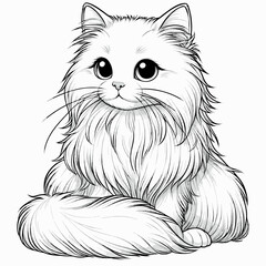 A cute cartoon cat illustration on transparent background © Estúdio Encantarte.