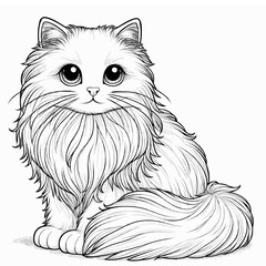 A cute cartoon cat illustration on transparent background © Estúdio Encantarte.