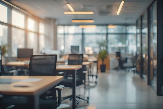 Modern office interior blured view.