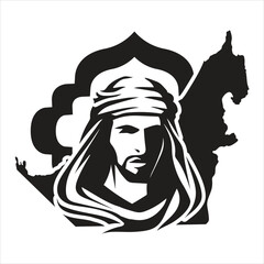 A man wearing a headscarf and turban Vector