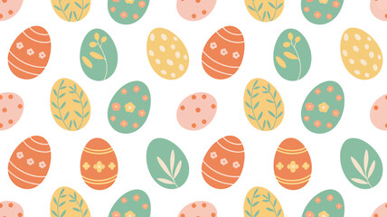 Colorful Easter eggs with various patterns on white background for decoration purposes