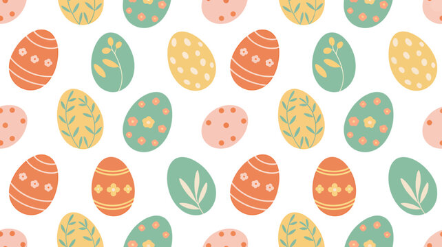 Colorful Easter eggs with various patterns on white background for decoration purposes