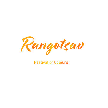 Rangostav gold calligraphy -  Rangotsav, translating to "Festival of Colours- often associated with Holi festival in India- holi event name