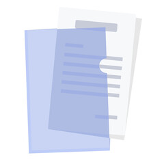書類が入った半透明のクリアファイルのイラスト