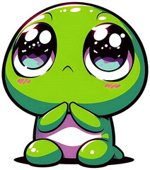 A frog with big watery eyes begging gently