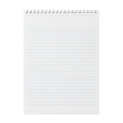 A blank white notepad with a lined design on the top and a dotted line in the middle