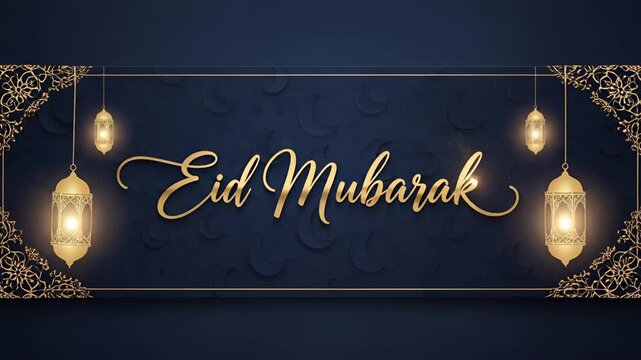 Eid Mubarak a text calligraphy a festival widely celebrated across world