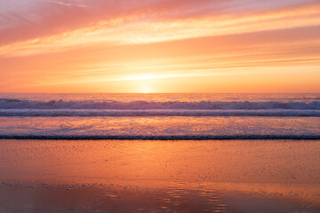 Sunset over the beach at Carmel by the Sea, California