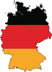 Fototapeta premium A vector illustration of the national German flag within the country shape outline, representing a geography symbol for travel and cartography within the European republic