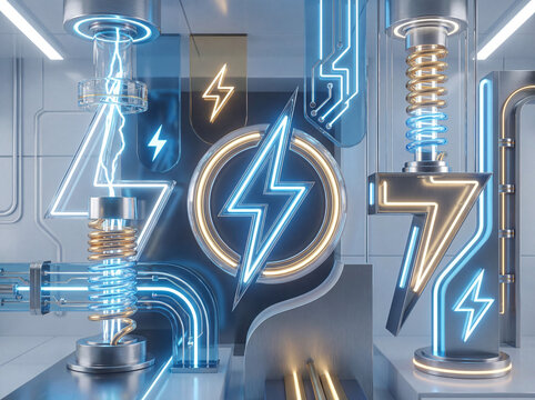Symbole de l&rsquo;&eacute;lectricit&eacute; verte en style ultra moderne avec design &eacute;cologique et &eacute;nergie durable