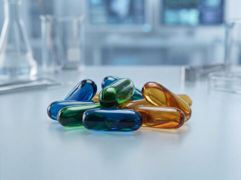 M&eacute;dicaments en style ultra moderne avec design pharmaceutique r&eacute;aliste et rendu premium