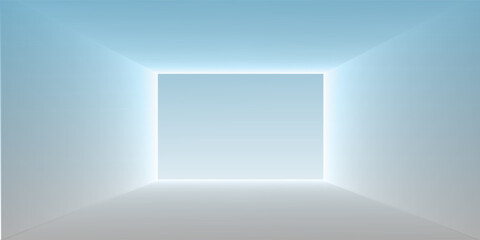 Blue white gradient empty studio room backdrop wallpaper abstract background .vector background.eps.10